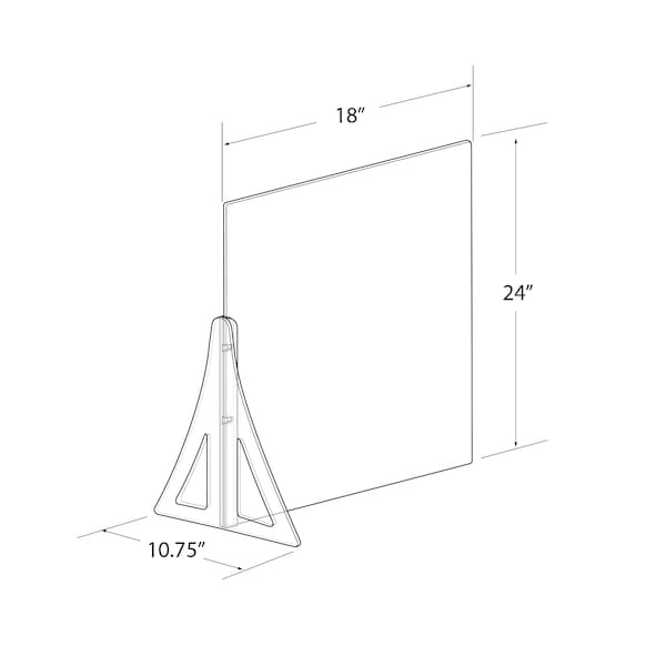 18 X 24 Single Leg Partition Shield, PK2